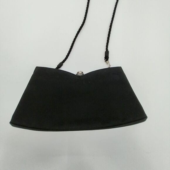 Gino Aldrovandi Black Sparkly Evening Purse with Rhinestones Shoulder Bag 10"x6" - Picture 12 of 14